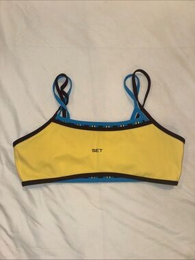 SET Active Paradiso Yellow and Blue Layered Bra